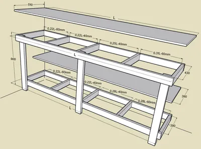 Как сделать слесарный верстак в гараж из металла своими руками чертеж и фото