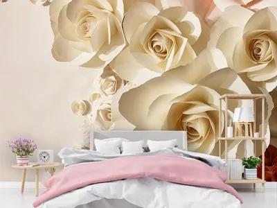 3D wallpaper in the bedroom (73 photos): photo wallpaper on the wall above  the bed, design of stereoscopic wallpaper. Wallpaper with flowers of  different shades, lilac and others in the interior