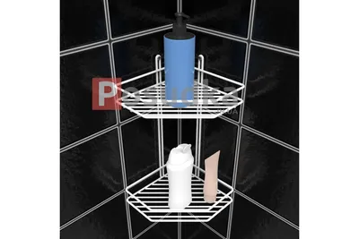 Угловая полка для ванной комнаты 20 см двухярусная белая ПУ-2022Б купить в  интернет магазине Posudka.in.ua (Посудка). Низкая цена на угловая полка для ванной  комнаты 20 см двухярусная белая пу-2022б в Харькове и
